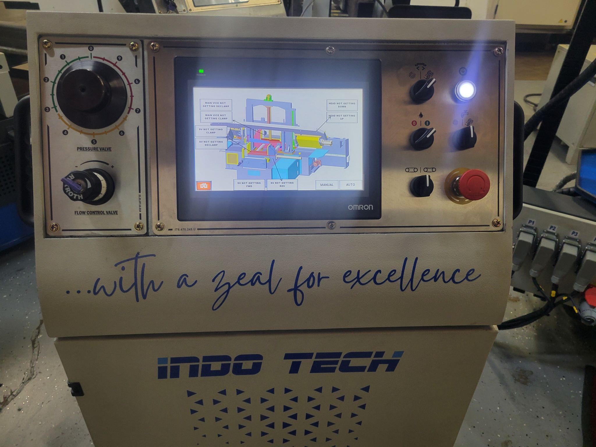 18" x 18" Indotech #CNC-18-DC-Smart-saw, dual column CNC bandsaw, 1.5" x0.05" blade, Omron cnc, coolant, chip - Image 2