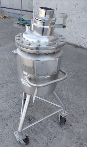 13 gallon 50 liter Stainless steel tank, jacketed, dish top & bottom, portable on casters, 1996 - Image 1