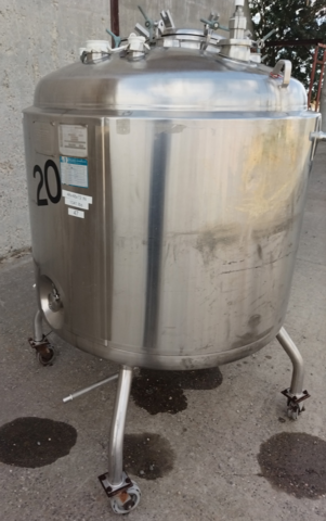 264 gallon Mueller, 1000 liter Stainless steel tank, jacketed, 40" dia. x 48" straight side, dish top & bottom - Image 2