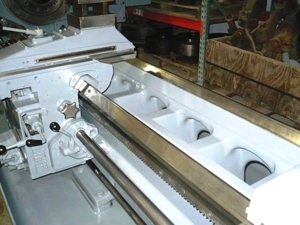 No. 4A Warner & Swasey, M3550, square head, saddle type, 28-1/4" swing o/bed ways, 65" centers, 9-1/4" spinde - Image 4