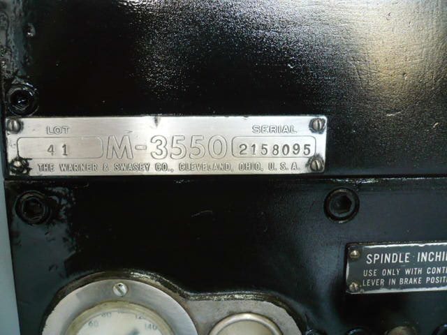 No. 4A Warner & Swasey, M3550, square head, saddle type turret lathe, 28-1/4" swing o/bed ways, 65" center - Image 10