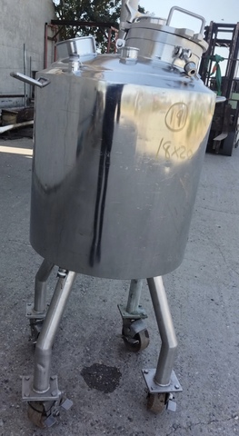 26 gallon Bulling Metal Works, 100 liter 316L Stainless Steel tank, jacketed, 100 psi, 18" dia. x 20" - Image 4