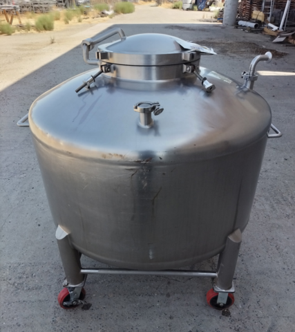 198 gallon Lee, 750 liter 316 Stainless Steel tank, 30 psi, 44" dia. x 20" straight side, dish top & bottom - Image 1