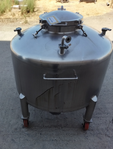 198 gallon Lee, 750 liter 316 Stainless Steel tank, 30 psi, 44" dia. x 20" straight side, dish top & bottom - Image 3