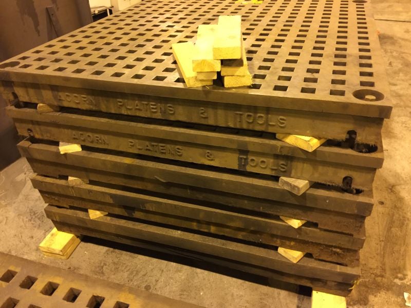 5' x 5' x 6" Acorn, thick welding tables platen floor section, (84 available) - Image 5