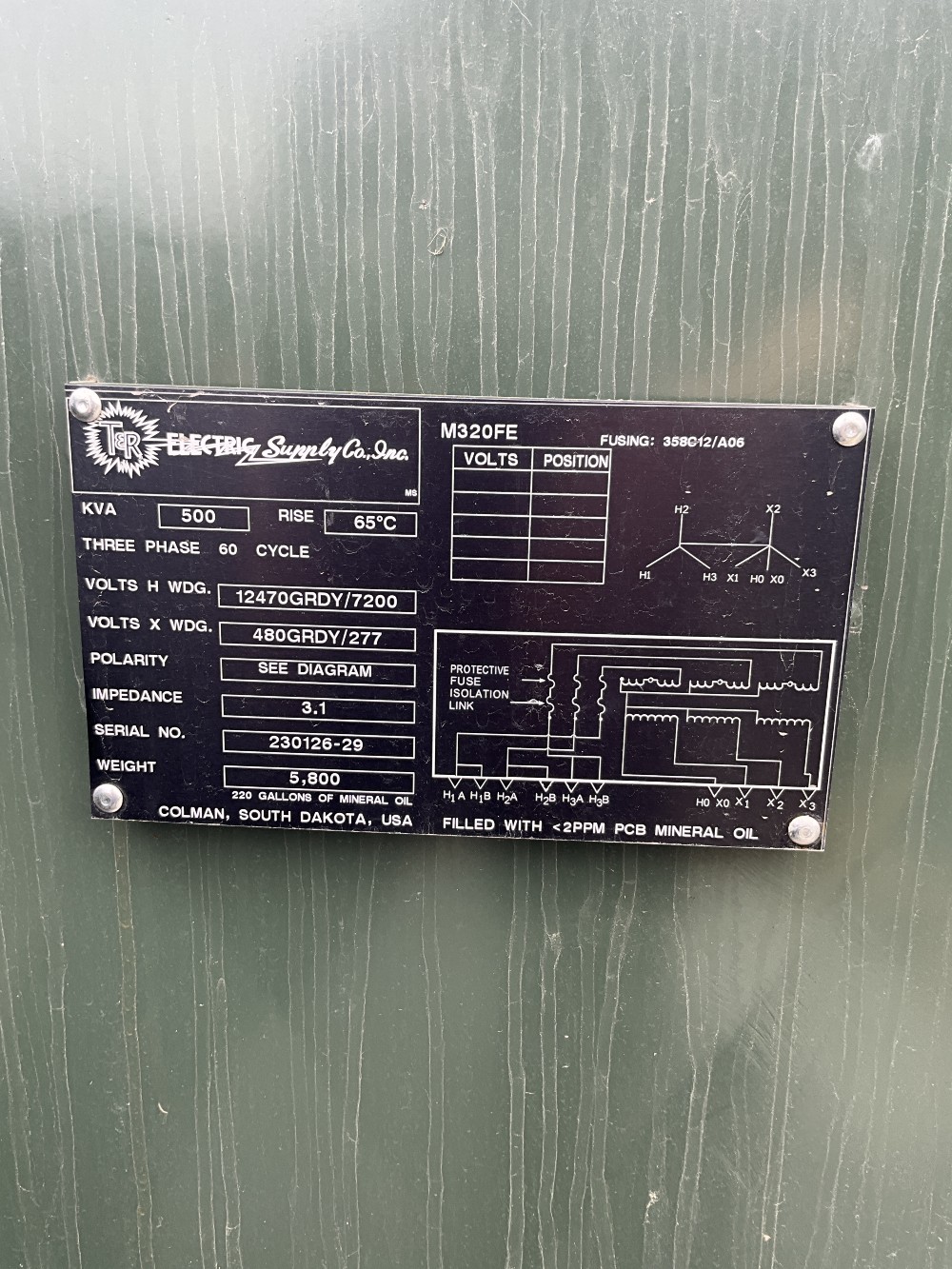 500 KVA 12470GY/7200 Primary, 480GY/277 Secondary, 3 phase, Padmount Transformer - Image 1