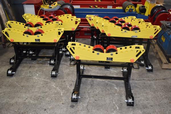 2 Ton, LJ Welding #HD2L-200, pipe rolling stands, 4000 lb., steel V-groove wheels - Image 2