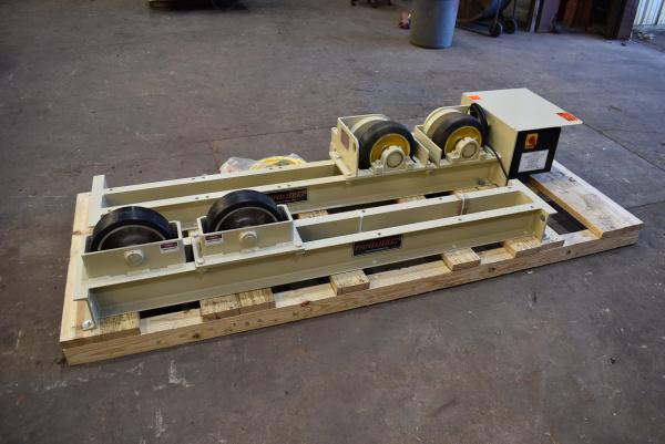 5 Ton, Pandjiris #PR10/5, tank turning rolls, 10000 lb., 1 idler & driver, 12' ' x 4' ' wheels, rubber tires - Image 3