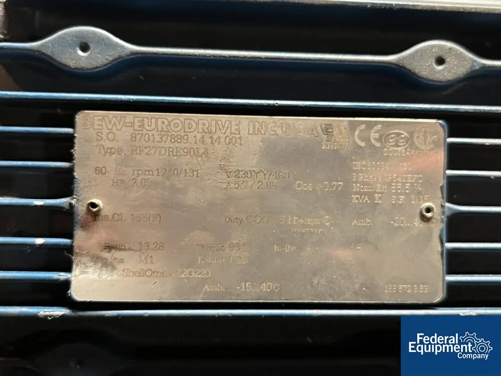1.5" Mouvex #2PSLC1-2-3, Eccentric Disc Pump, Trans316Ti, 2 HP, 230/460 V., Stainless Steel - Image 7