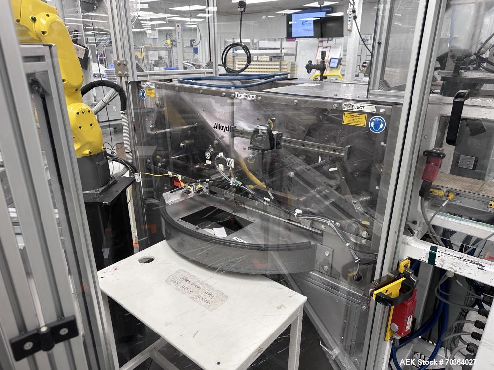 Alloyd #4SC6X9, Blister Sealing System, 4 station rotary, Fanuc LR-MATE-200iB Robot Feeder, CTM Labeler, 2009 - Image 10