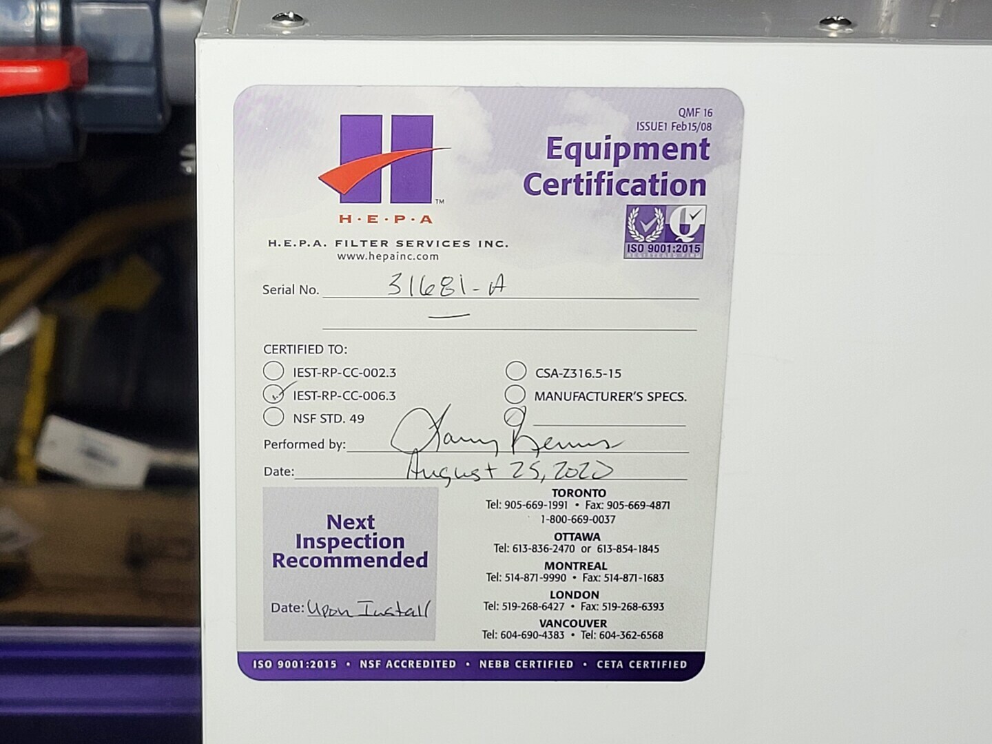 Semi-custom laboratory glove box, certified to: IEST-RP-CC-006.3, new surplus - Image 2