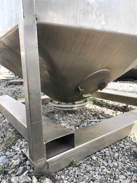 100 cu.ft., Stainless steel tote bin, 48" W x 48" D x 58" H, plus 25" cone bottom - Image 5