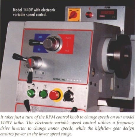 14" x 40" Sharp #1440V, precision lathe, 8.62" swing over cross slide, inch/metric threads, 3-jaw 8" chuck - Image 2
