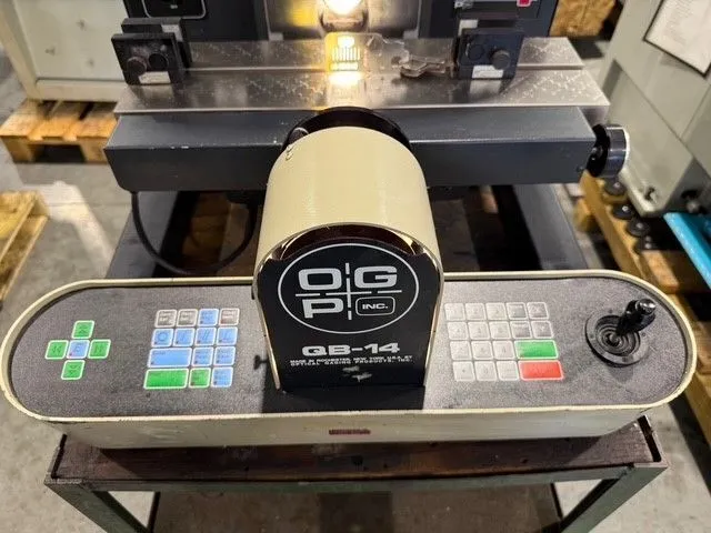 14" OGP #OQ-14A, optical comparator, (6) lens, 5-1/2" x 11-1/2" table, power joystick Control, 1992 - Image 9