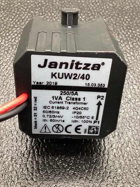 JANITZA KUW2/40 250/5A, 1VA Current Transformer USED - Image 5