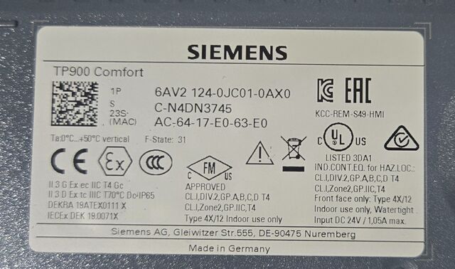 SIEMENS 6AV7414-2AB00-0KB0 HMI w/ Control Panel USED - Image 3
