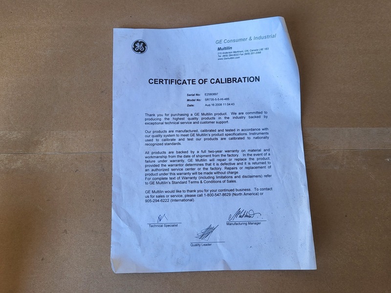 General Electric #SR735-5-5-HI-485, 750 feeder management relay, new surplus - Image 5
