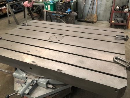 48" x 72" Lucas, rotary table, air lift, 6 T-slots, 12-1/2" Ht, 1970 - Image 1
