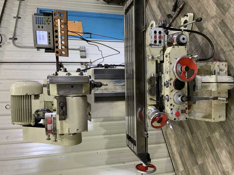 DoAll #FU-205, vertical/horizontal mill, 53-3/4" x 12" table, 2"-22" throat, Heidenhain 2-Axis digital read - Image 3