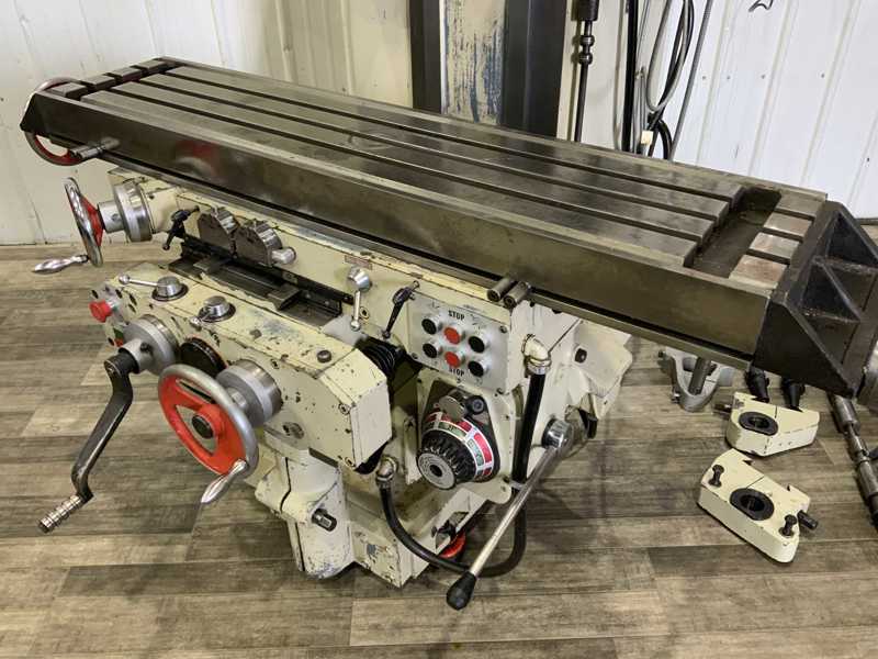 DoAll #FU-205, vertical/horizontal mill, 53-3/4" x 12" table, 2"-22" throat, Heidenhain 2-Axis digital read - Image 5