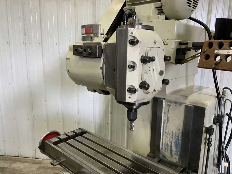 DoAll #FU-205, vertical/horizontal mill, 53-3/4" x 12" table, 2"-22" throat, Heidenhain 2-Axis digital read - Image 8