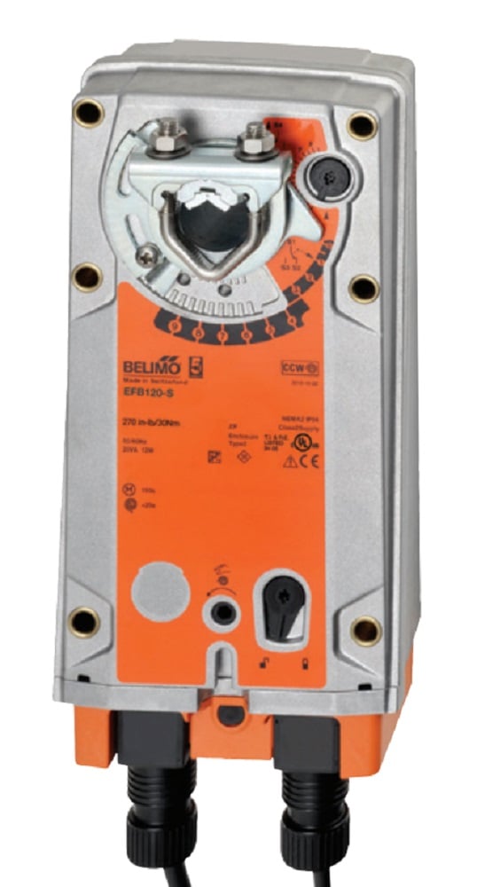 Belimo EFB120-S Actuator, 270in-lb 30Nm, Spring Return, AC100-240V / DC100-125V - Image 1