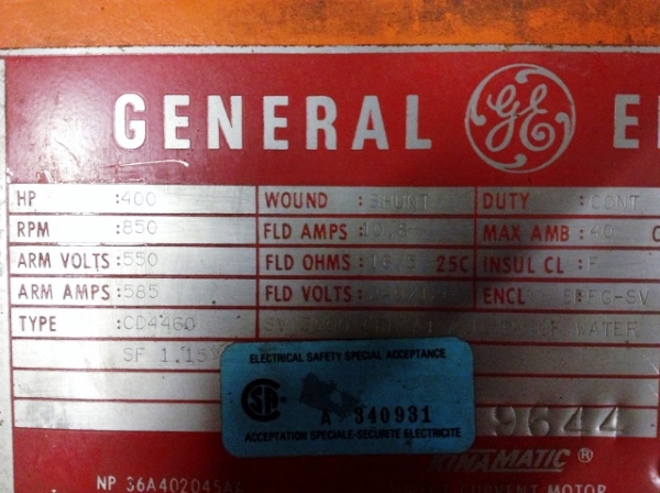 500 HP 1773 RPM Westinghouse, Frame 5810S, HSDP, rebuilt, 4160 Volts - Image 4