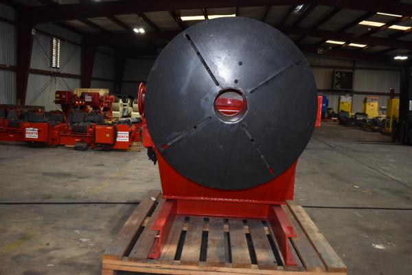 6000 lb. Aronson #GE60, geared elevation welding positioners, 48" table w/ t-slots, 9" thru hole, variable - Image 2