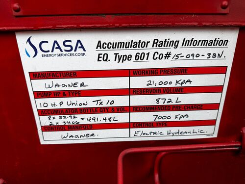Wagner #EH-SC-4E, accumulator w/ bottles - Image 4