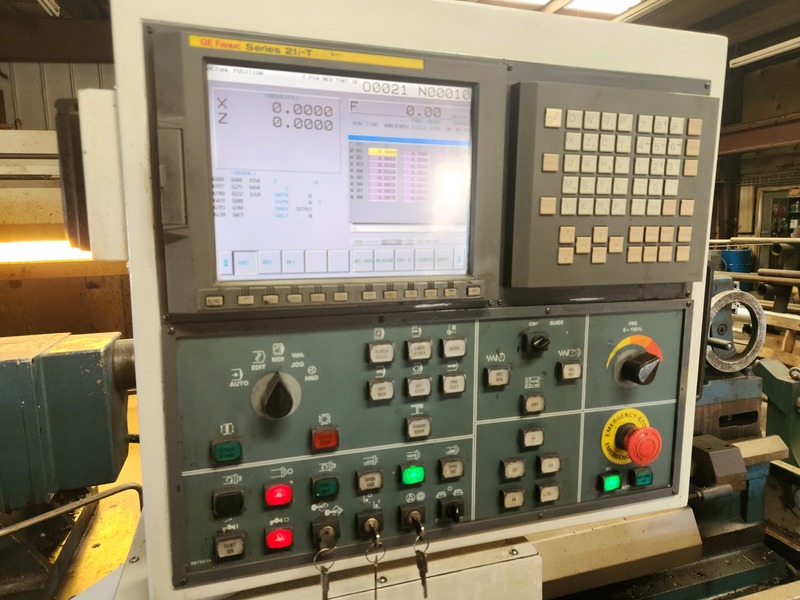 33" x 80" Romi #M33, oil field hollow spindle CNC lathe, Fanuc 21i Series, 24" chuck, 10.5"bar, 2006 - Image 3