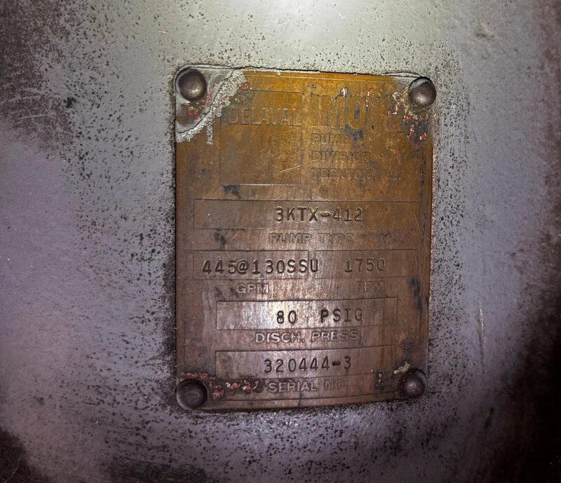 IMO Series #3KTX, rotary screw pump, 80 psig, 445 gpm, complete, rebuilt - Image 5
