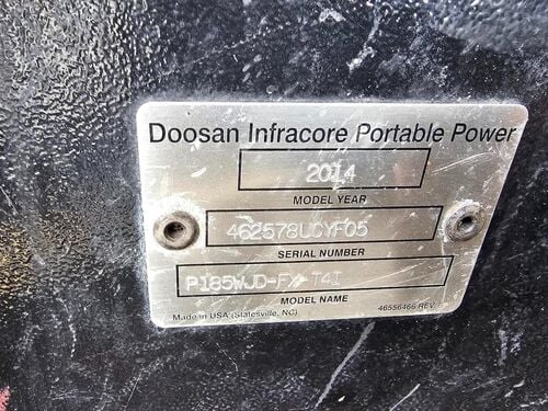 185 cfm, 80 psig, Daewoo Doosan #P185, diesel air compressor, 4-cylinder Deutz diesel engine, two air - Image 9