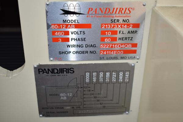 6000 lb. Pandjiris #60-12AB, welding positioners, 12" COG, 48" x 48" table, variable speed rotation, powered - Image 4
