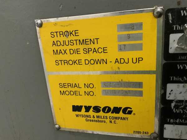 175 Ton, Wysong #MTH175-144, hydraulic press brake, 14' overall, 150" between housing, 8" stroke, 15 HP, 1997 - Image 9