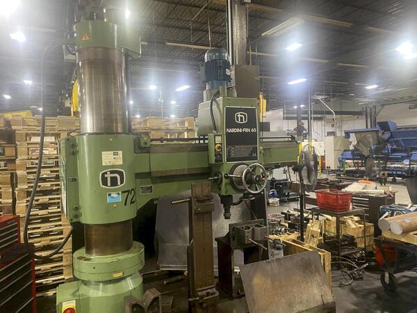 5' -15" Nardini #FRN 60-1250, radial drill, power elevation, power clamping, rapid traverse on head, 1985 - Image 1