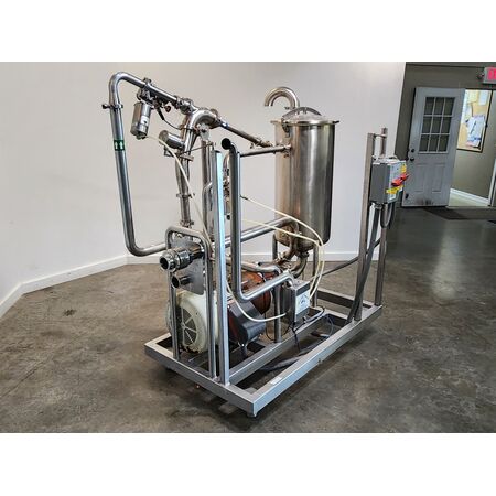Vacucam #EJM-2000, inline ejector mixer skid, 25 HP Fristam FPX 1742 centrifugal, 3500 RPM, 75 GPM output - Image 4