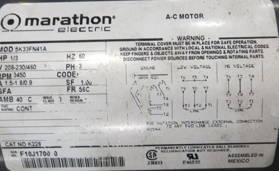 60 HP 1785 RPM General Electric adjustable speed, 230/460 Volts - Image 6