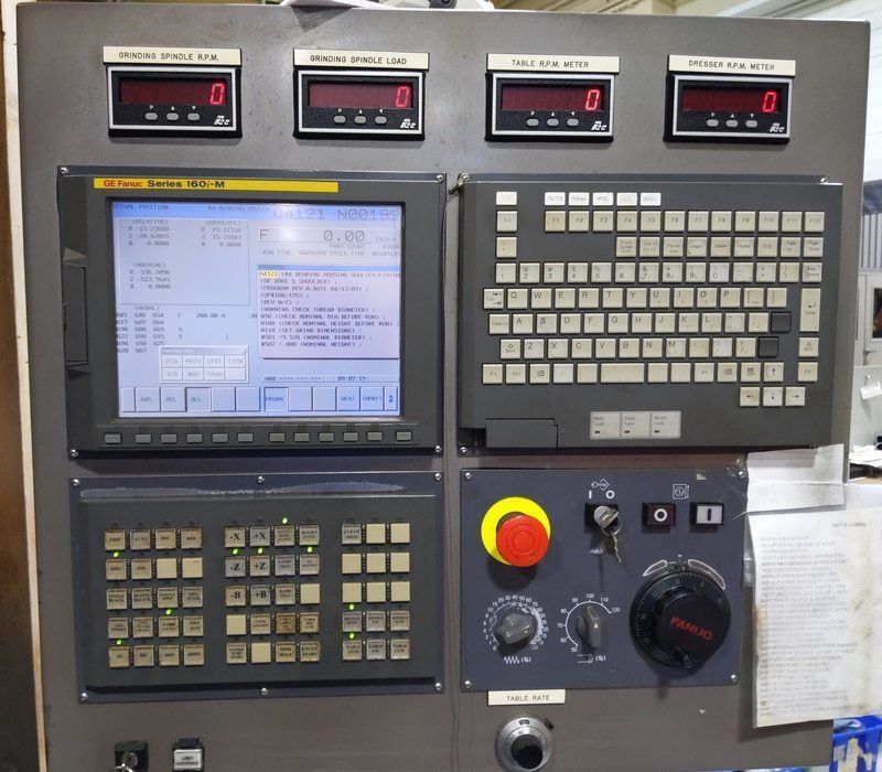 Campbell #750, Fanuc 160iM, 30" table, 30 HP, 7200 RPM, spindle swivel, rotary dress, 2008 - Image 3