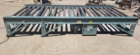 51" wide x 11' long, Hytrol powered roller conveyor section, pallet handling - Image 1