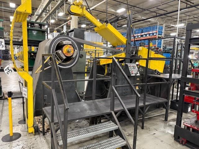 15000 lb. Coe Press Equipment #CPR-PO-15024/CPPS-350, coil reel with powered straightener, 24" wide - Image 1