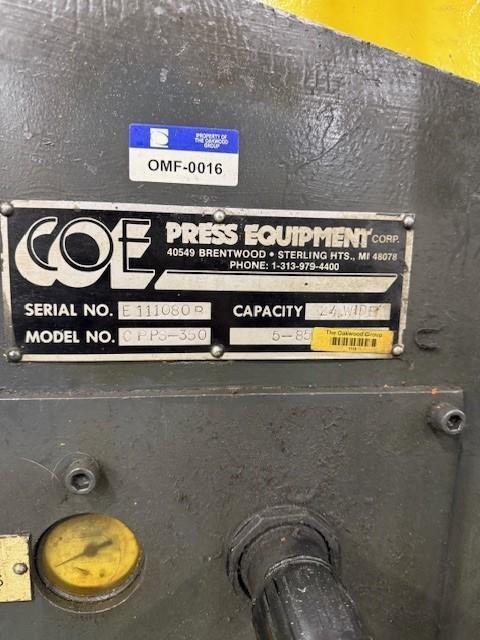 15000 lb. Coe Press Equipment #CPR-PO-15024/CPPS-350, coil reel with powered straightener, 24" wide - Image 3