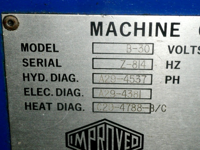 Impco #B30-SDH-180, Dual-Head Blow Molder, (2) 2.5 lb., 3.77" Extruder, 30" width x 24" H Platens w/23" - Image 5