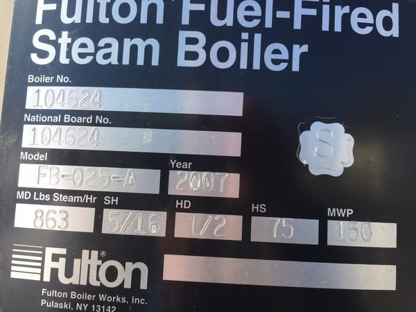 Fulton #FB-025-A, Gas Fired Boiler, 863# per hr., 150 PSI Steam - Image 5