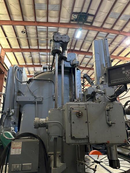 54" Bullard #Cutmaster, VBM/VTL, 4-jaw chuck w/hard jaws & risers, HD ram left w/DRO, 5 sided turret right - Image 2