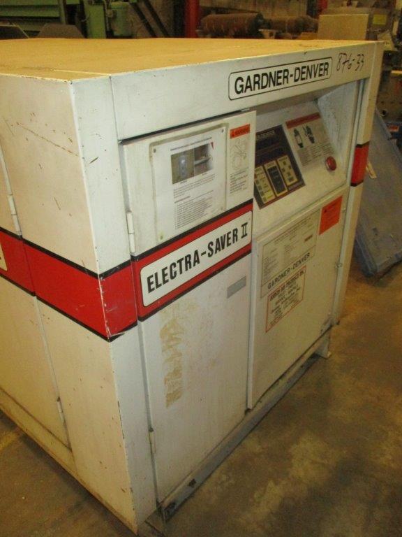 100 psig, Gardner Denver #EBHQJB, rotary air compressor, 50 HP motor - Image 1