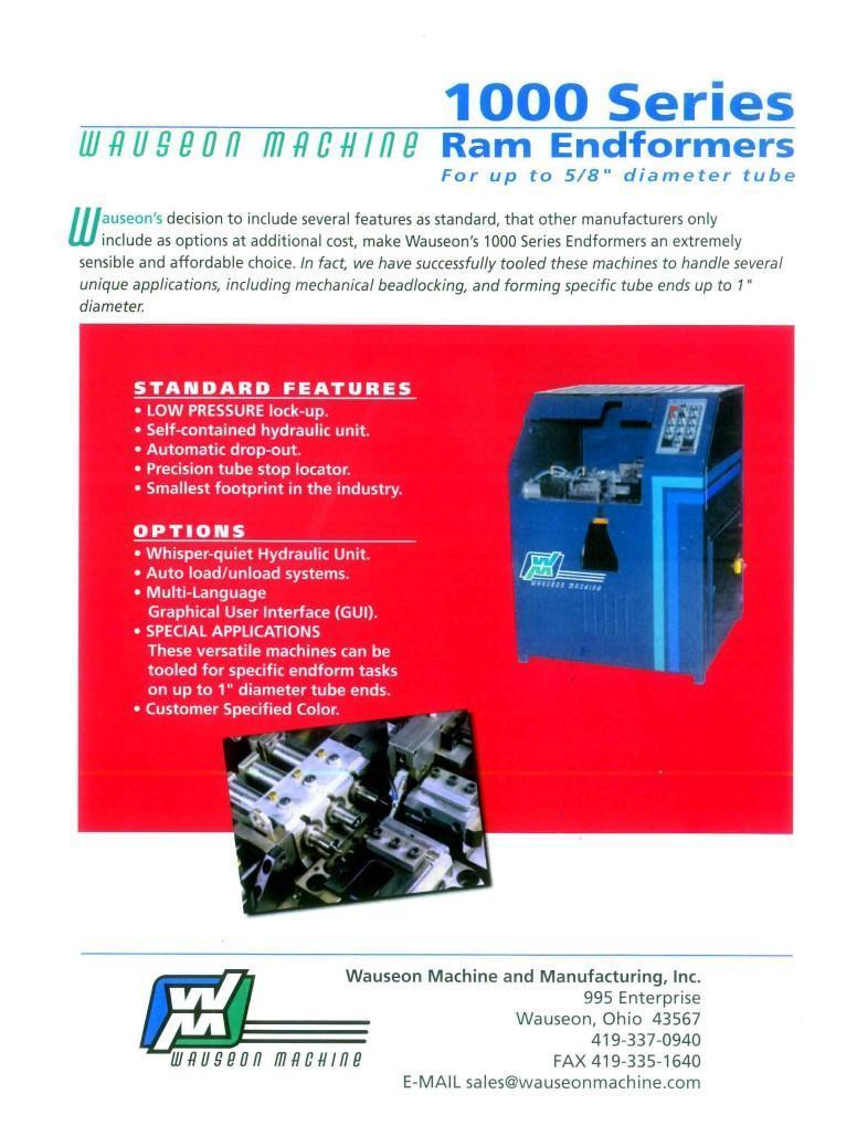 5/8" Wauseon #1003, tube end former, 3" ram stroke, 1.5" clamp open, PLC Control, 2015 - Image 1