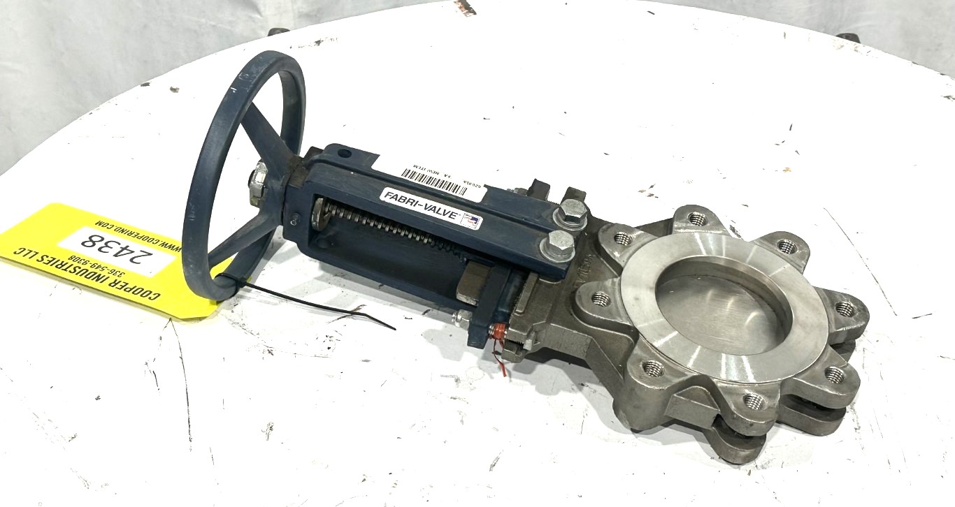 4" Fabri, manual knife gate valve, Stainless gate & body, unused - Image 2