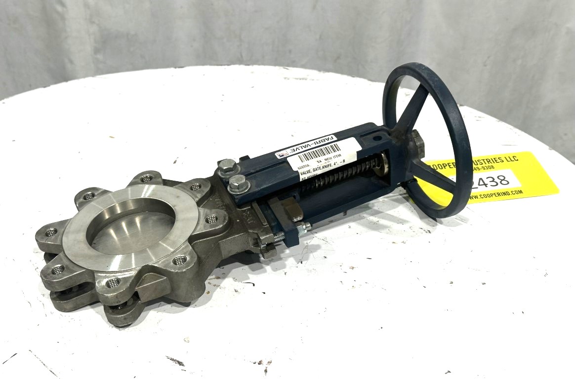 4" Fabri, manual knife gate valve, Stainless gate & body, unused - Image 3