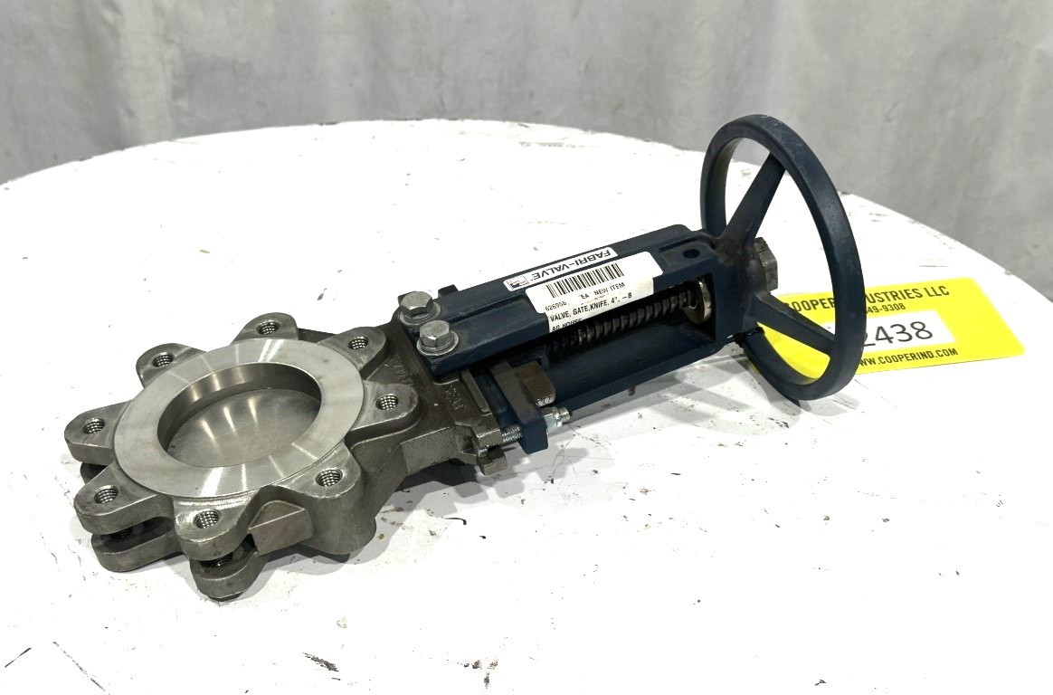 4" Fabri, manual knife gate valve, Stainless gate & body, unused - Image 5