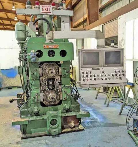 4" x 12" x 16" MECO, 4 High Rolling Mill Line, non-reversing, 300/600 FPM, coil 16" ID & 46" outside - Image 1